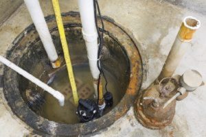 A sump pump is a basement waterproofing device that collects rain water and sends it away from the home to prevent flooding. 